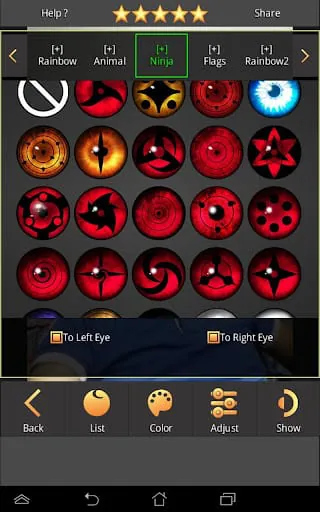 Sharingan - Eye And Hair Color