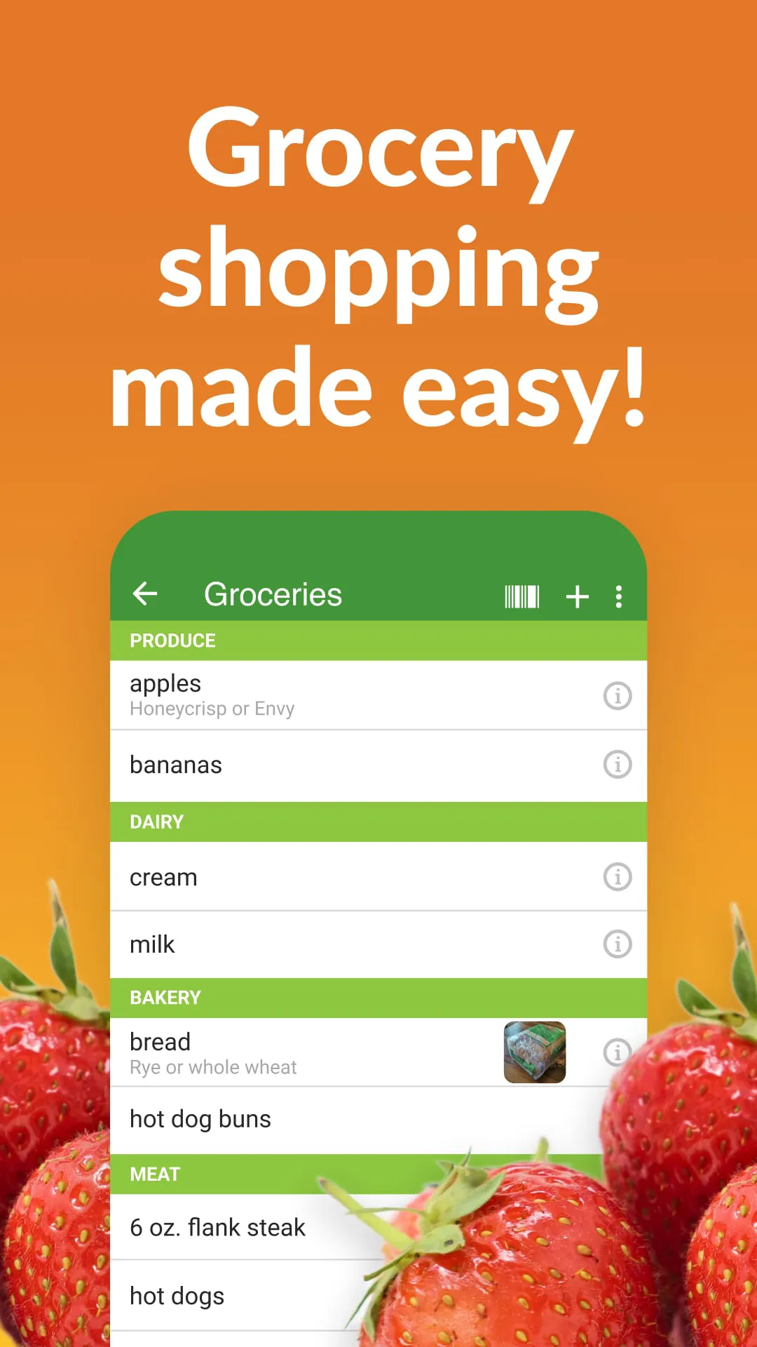 Our Groceries Shopping List