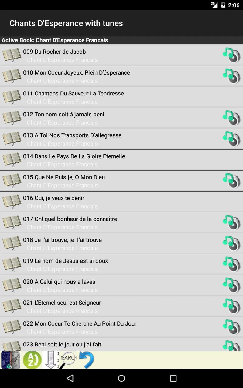 Chants D'Esperance with Tunes