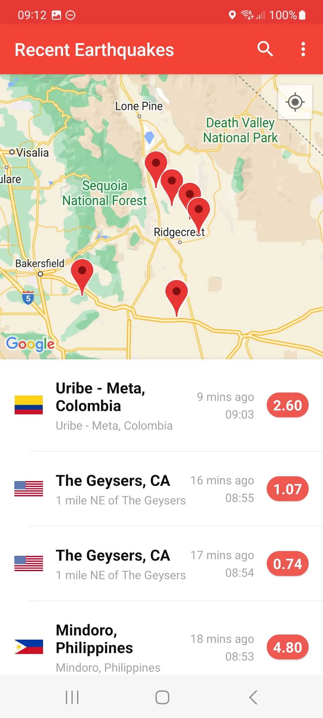 My Earthquake Alerts - Map