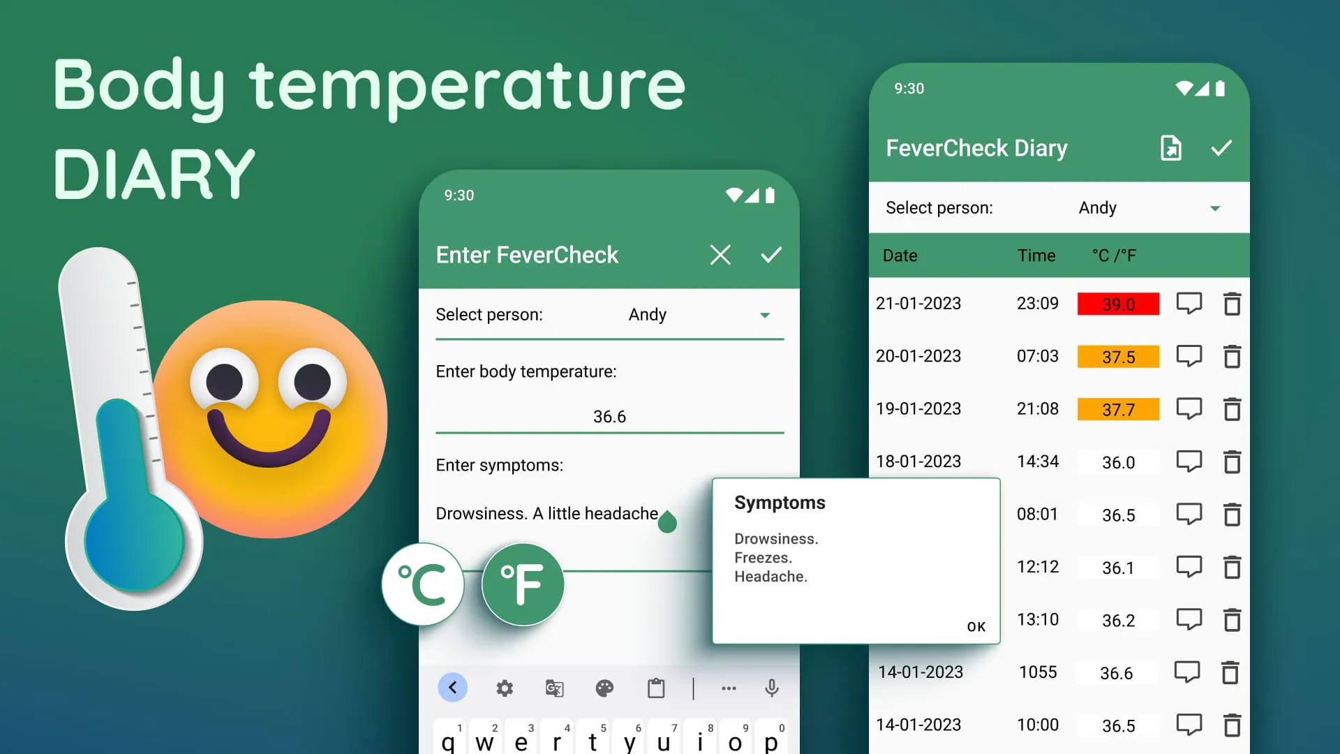 Body Temperature・Fever Tracker