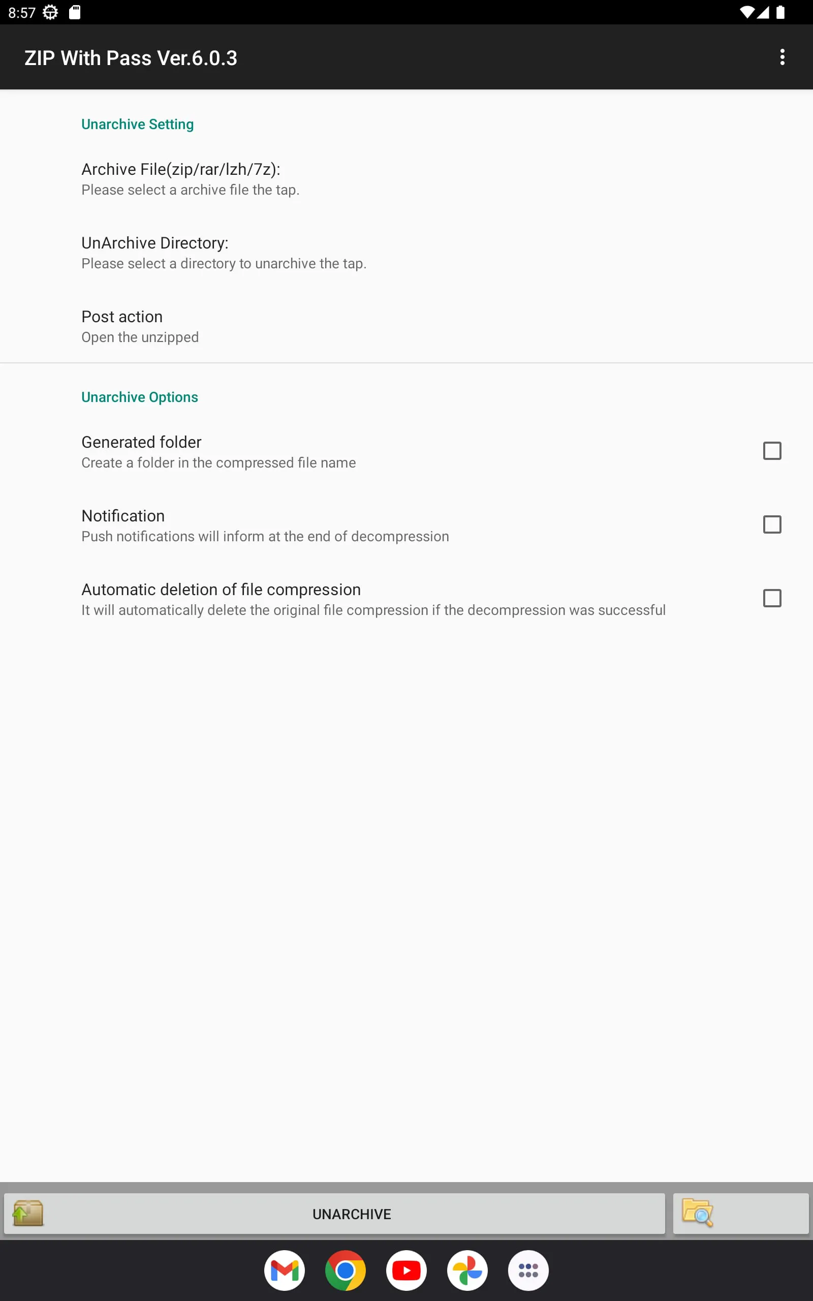 UNZIP TOOL(ZIP/LHA/RAR/7z)