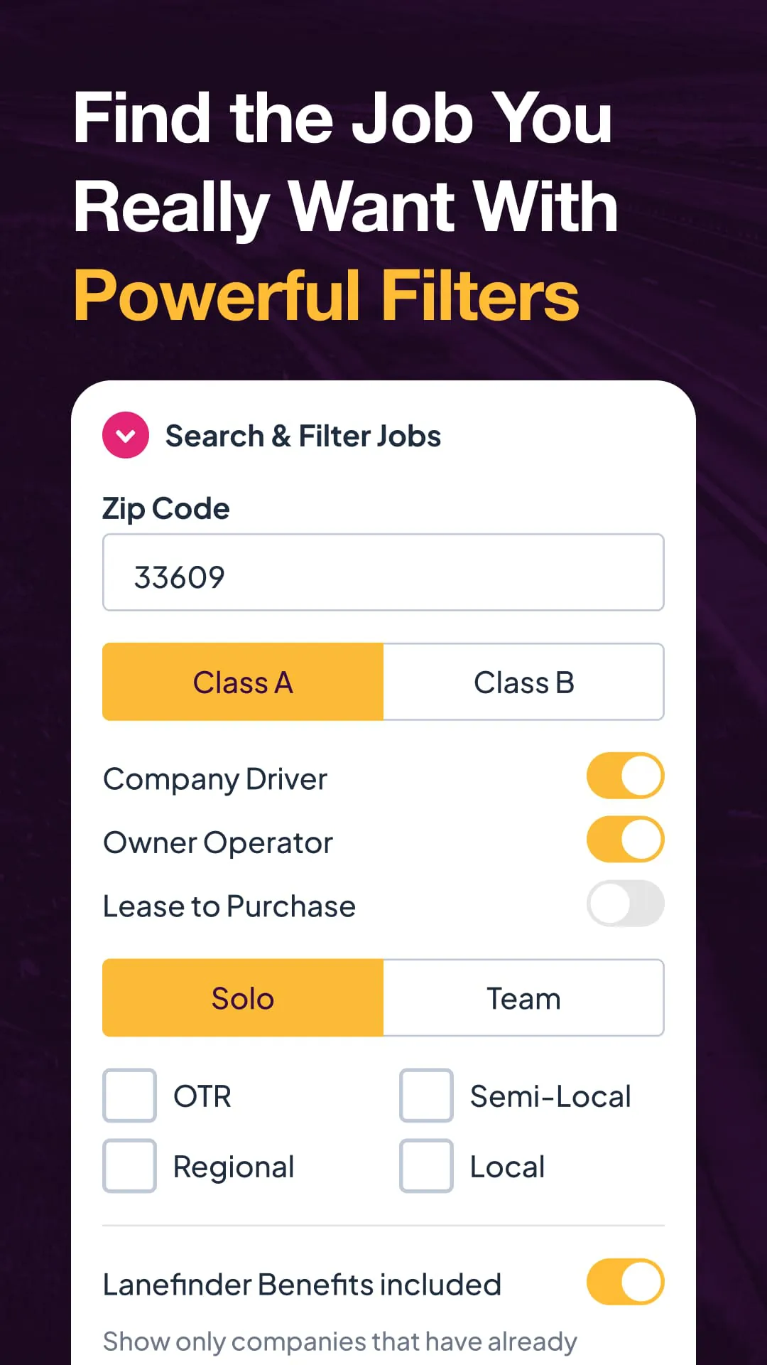 Lanefinder: CDL Trucking Jobs