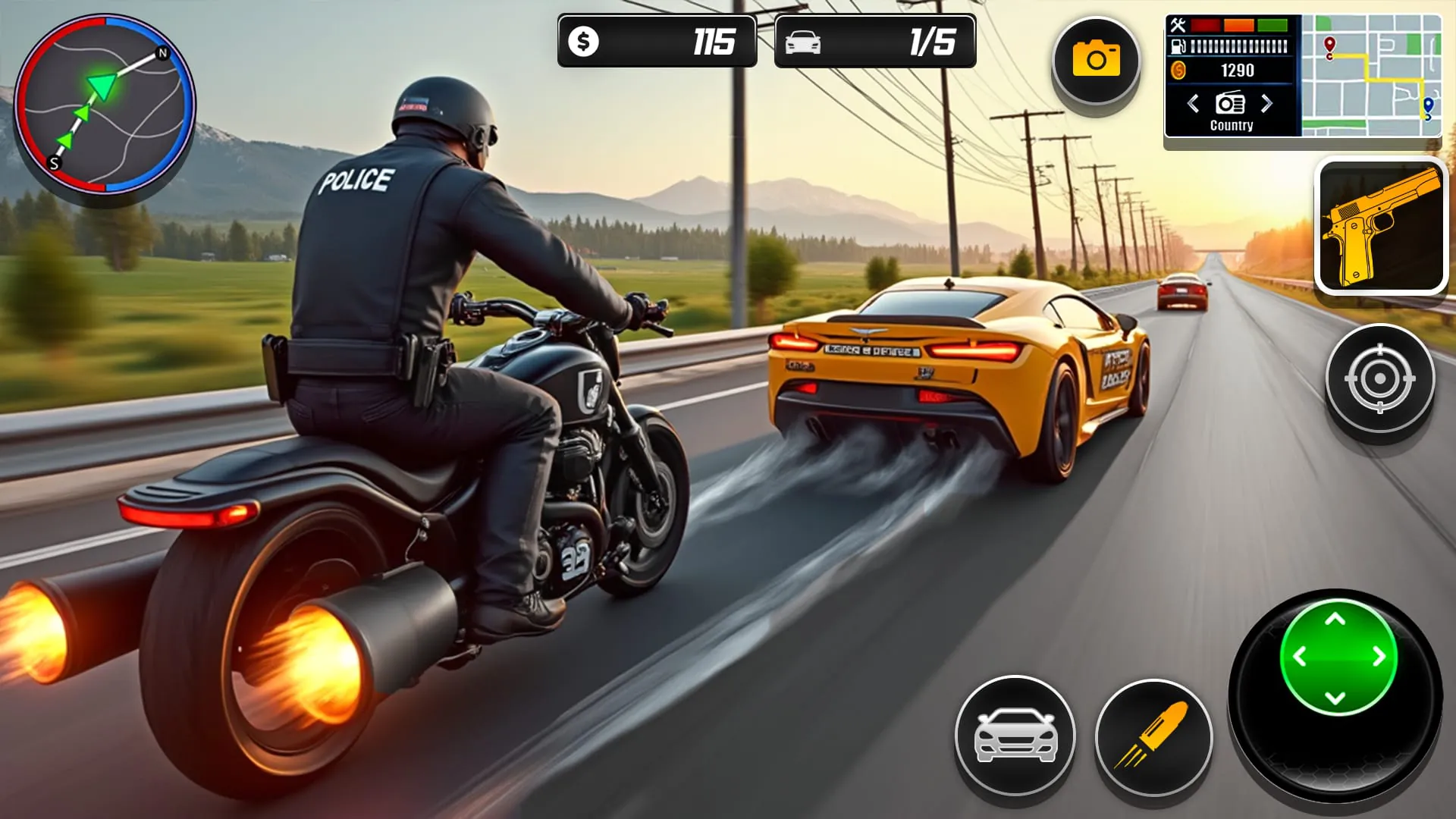 Police Moto Bike Chase Crime