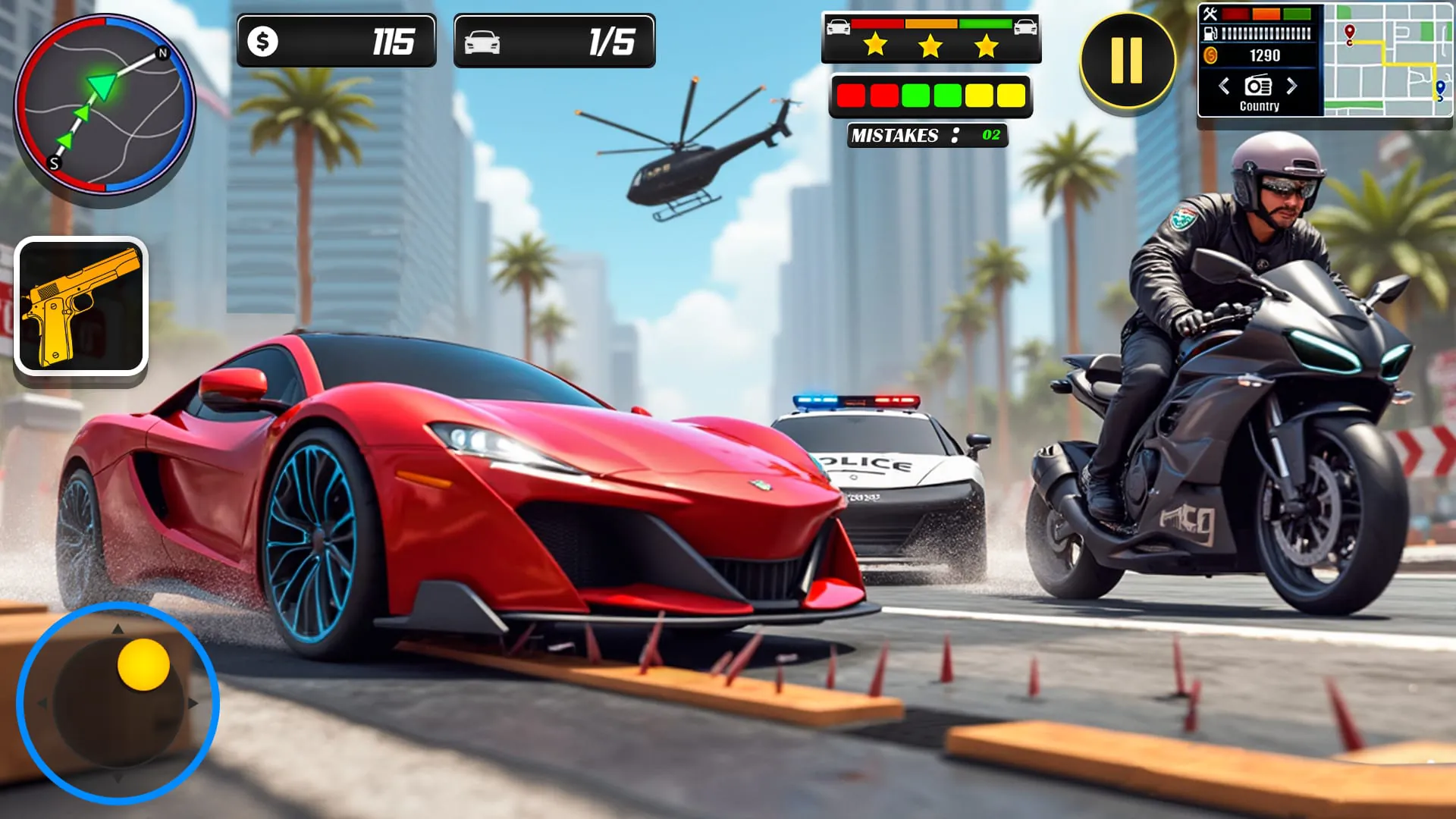 Police Moto Bike Chase Crime