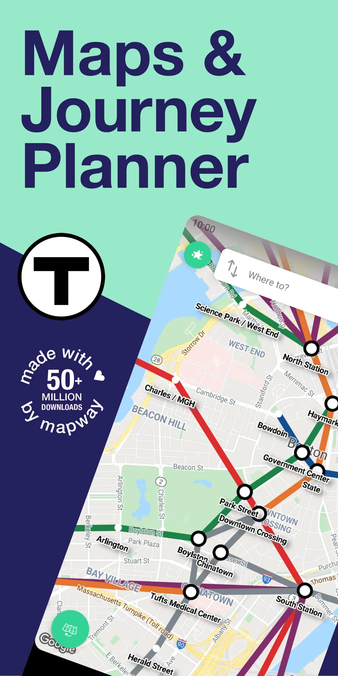 Boston T Map & Routing