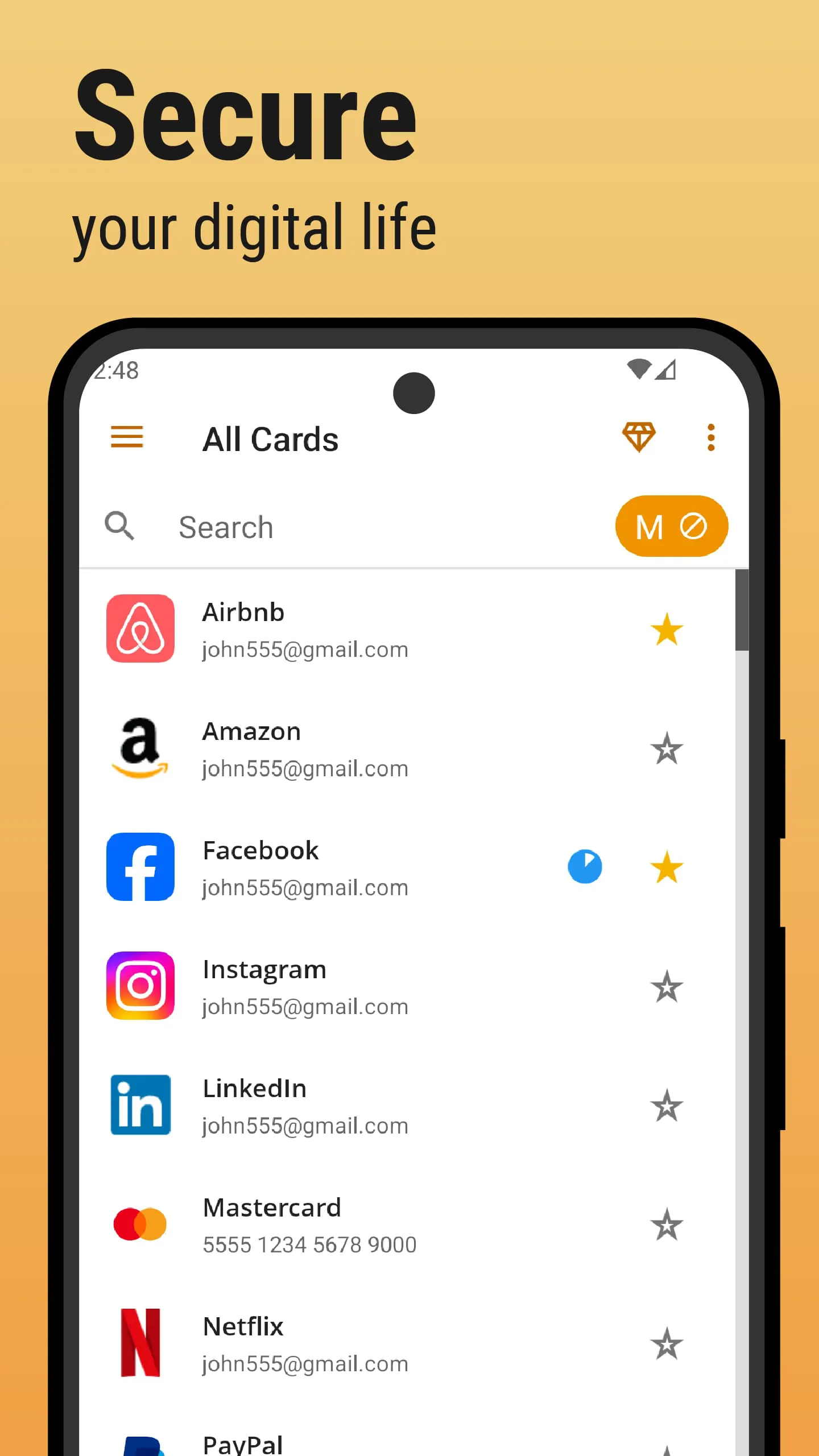 Passwords — Safe-In-Cloud