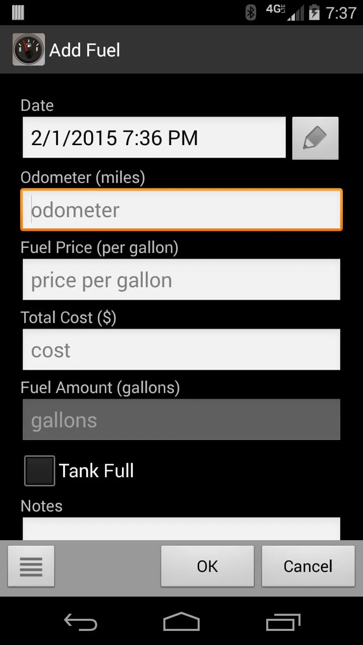 FillUp - Gas Mileage Log