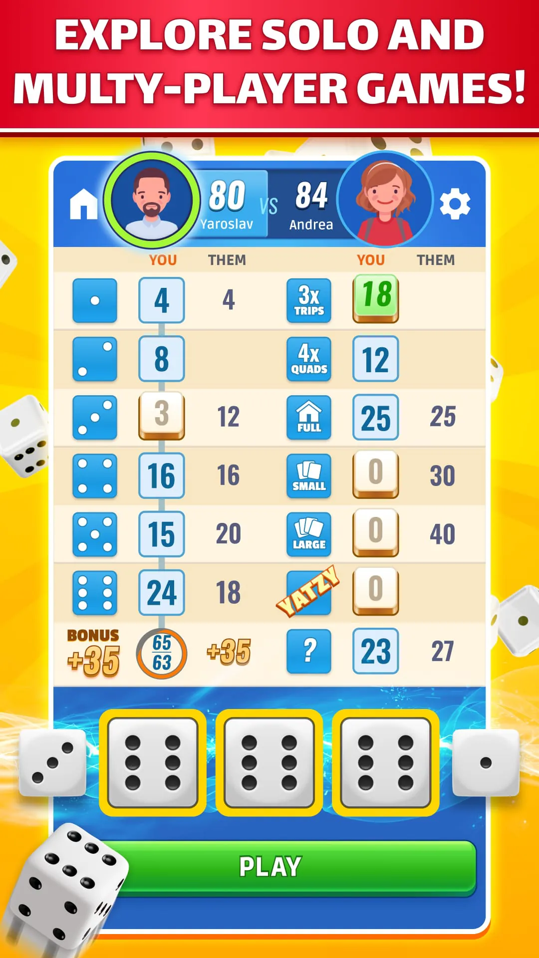 Yatzy: Dice Game Online