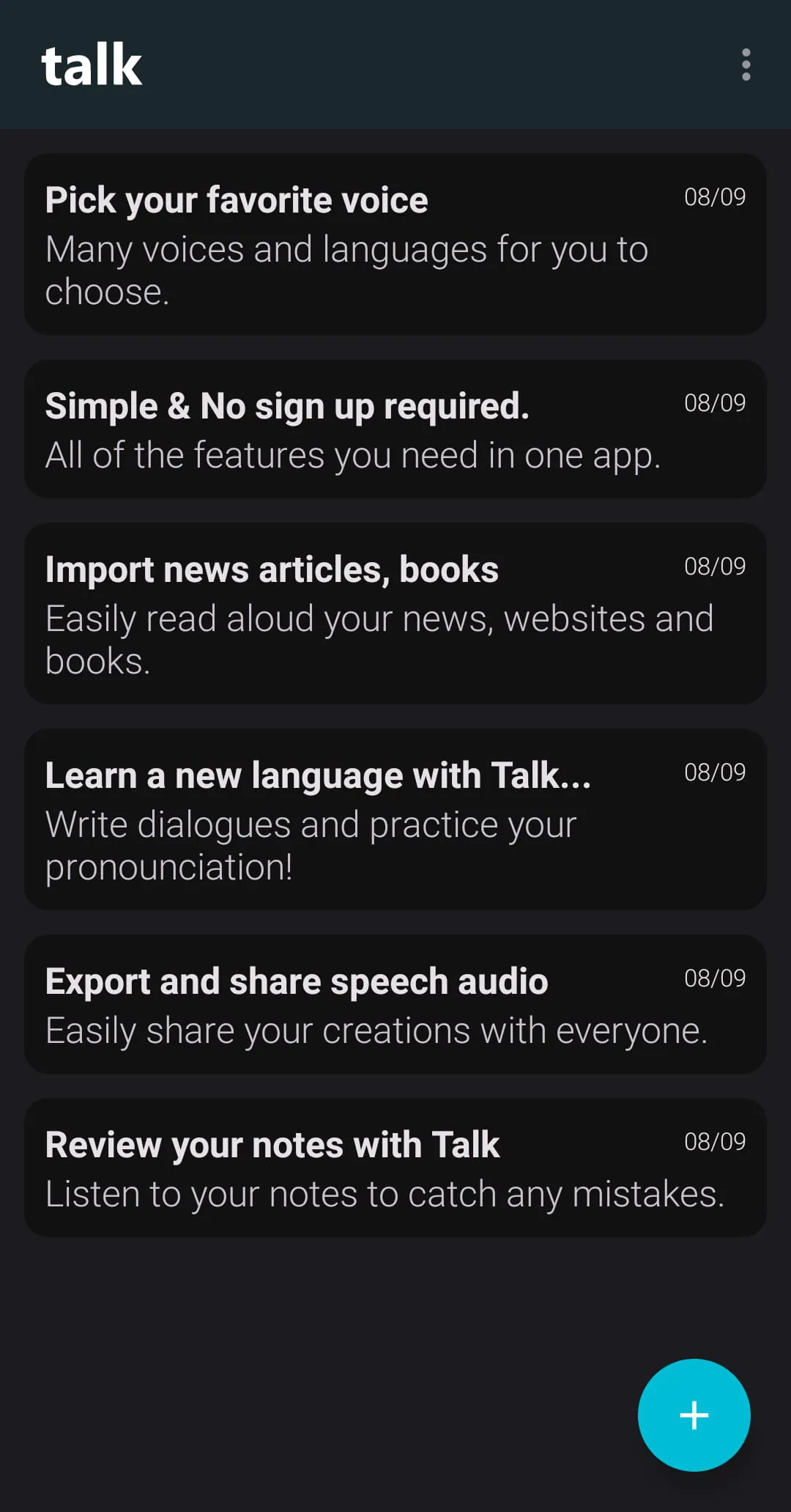 Talk: Text to Voice