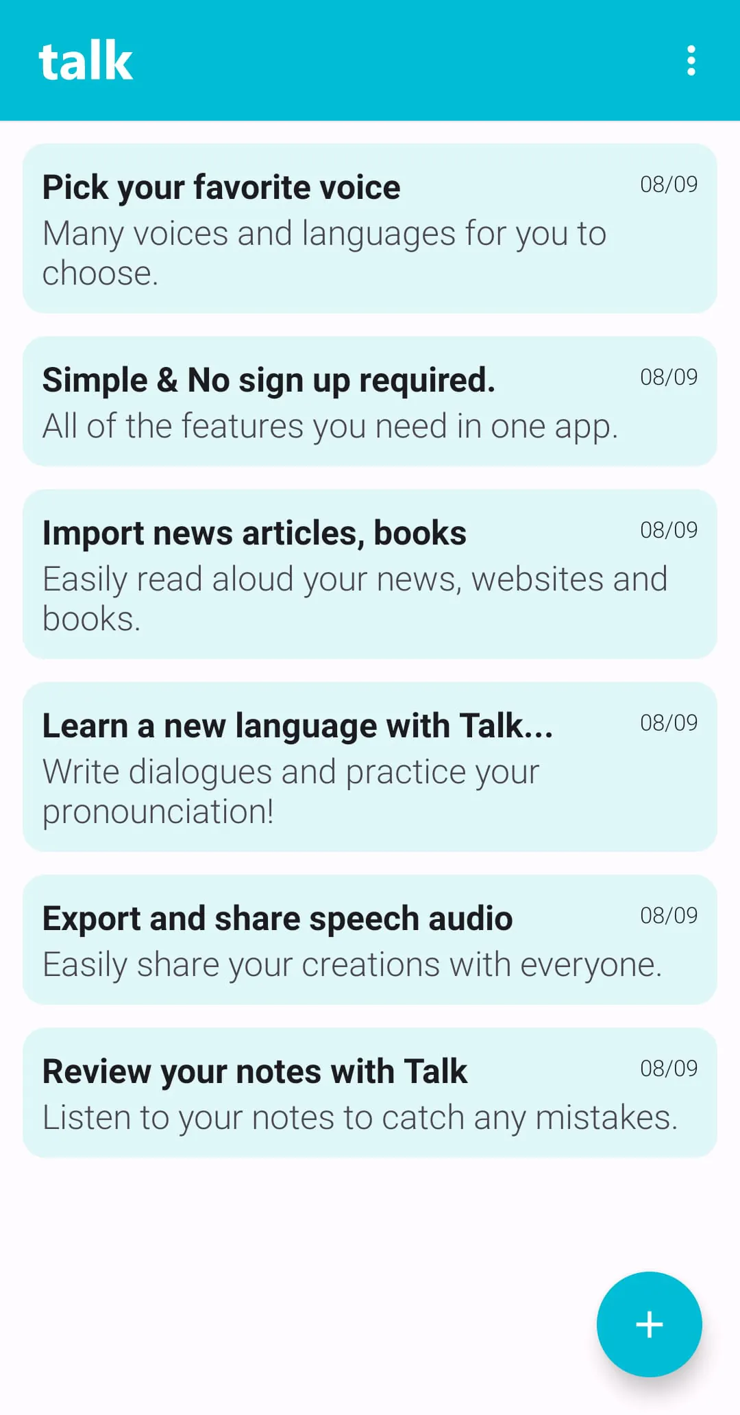 Talk: Text to Voice