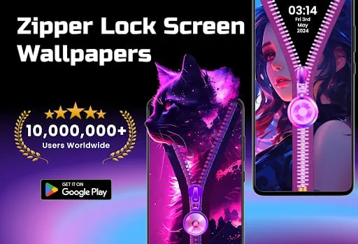 Zipper Lock Screen Wallpapers
