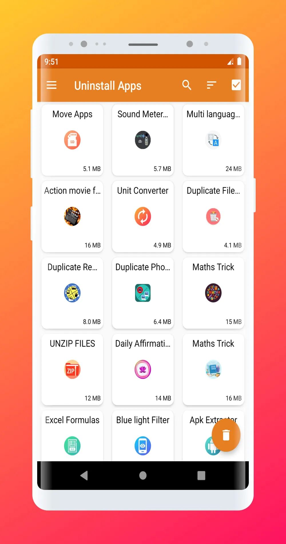 Delete apps: Remove apps