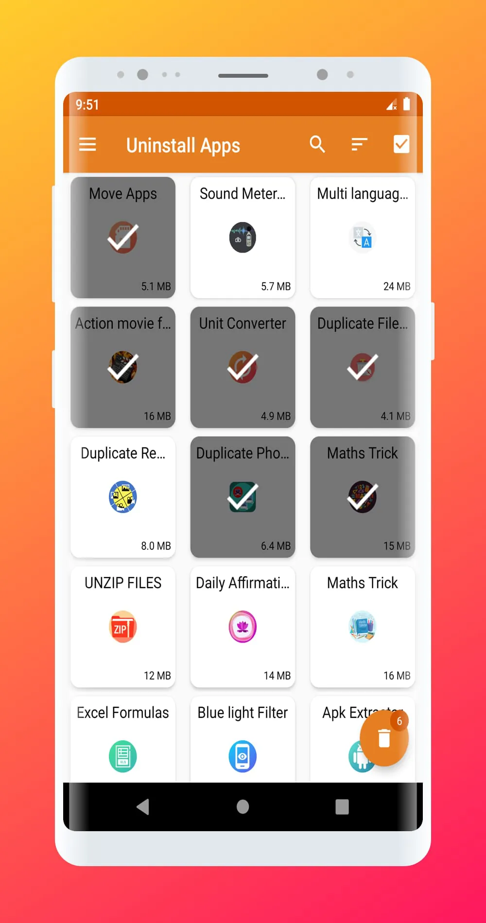 Delete apps: Remove apps