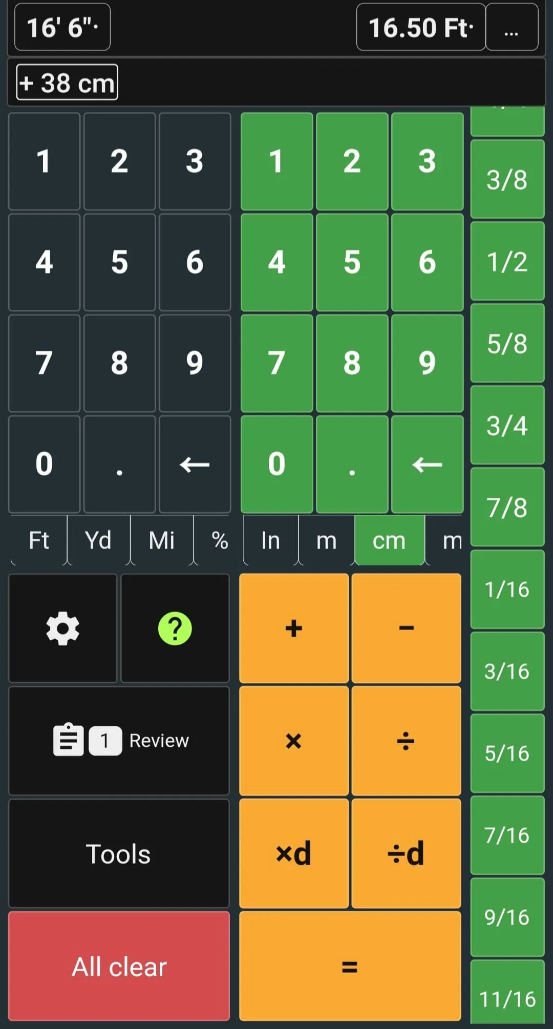 Feet & Inch Construction Calc