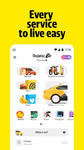 Yandex Go: Taxi Food Delivery