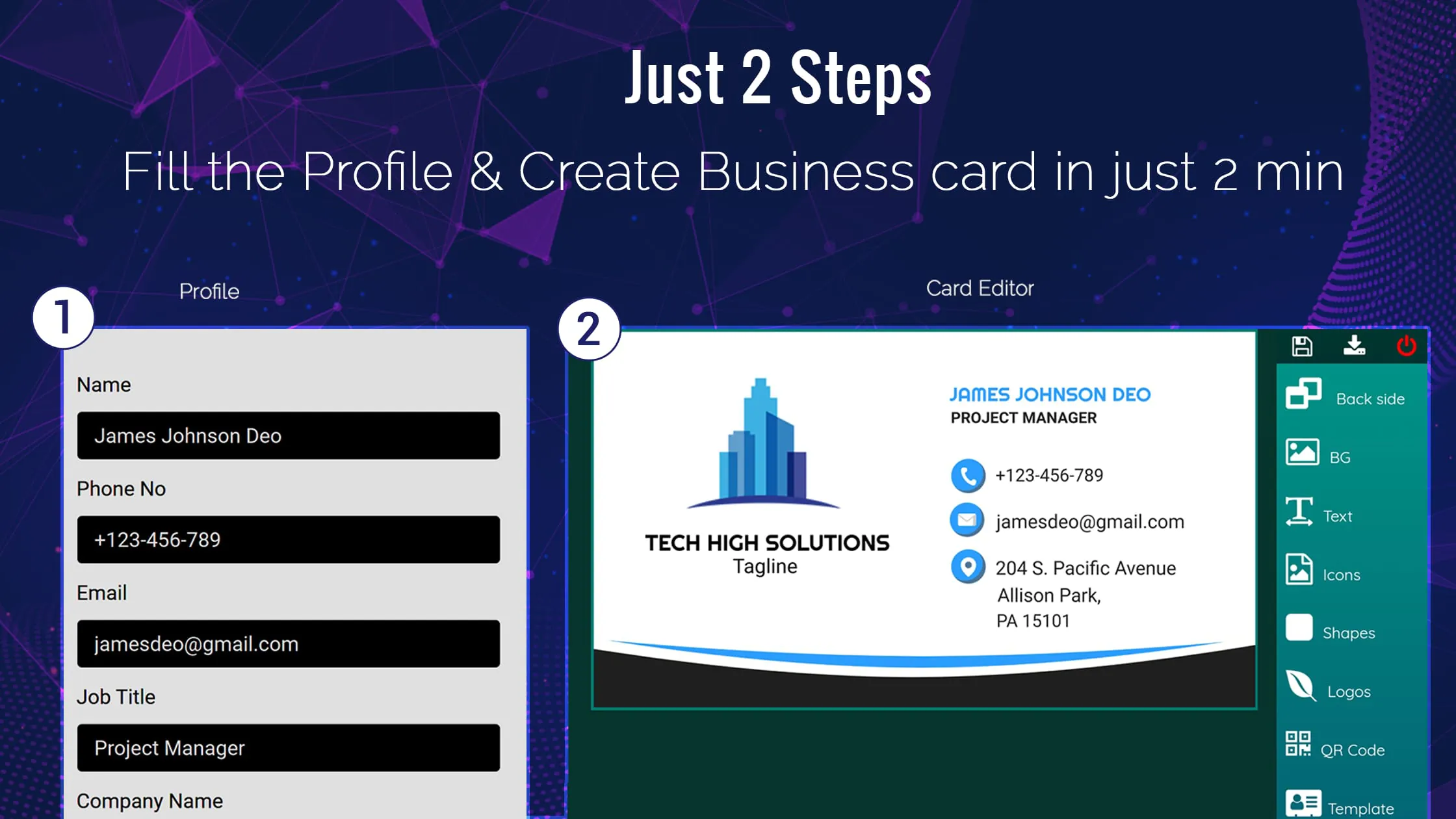 Business Card Maker, Visiting