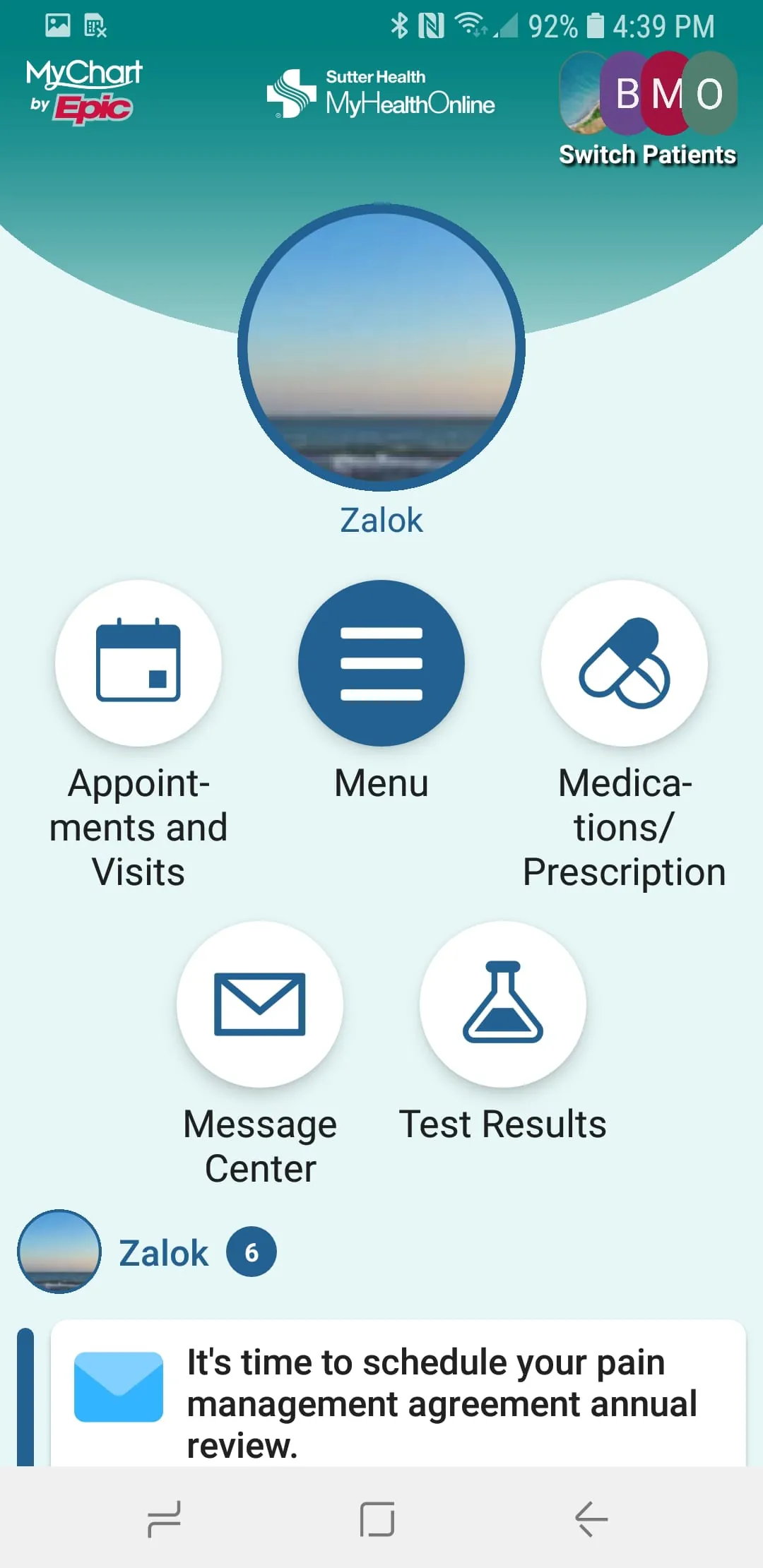 Sutter Health My Health Online