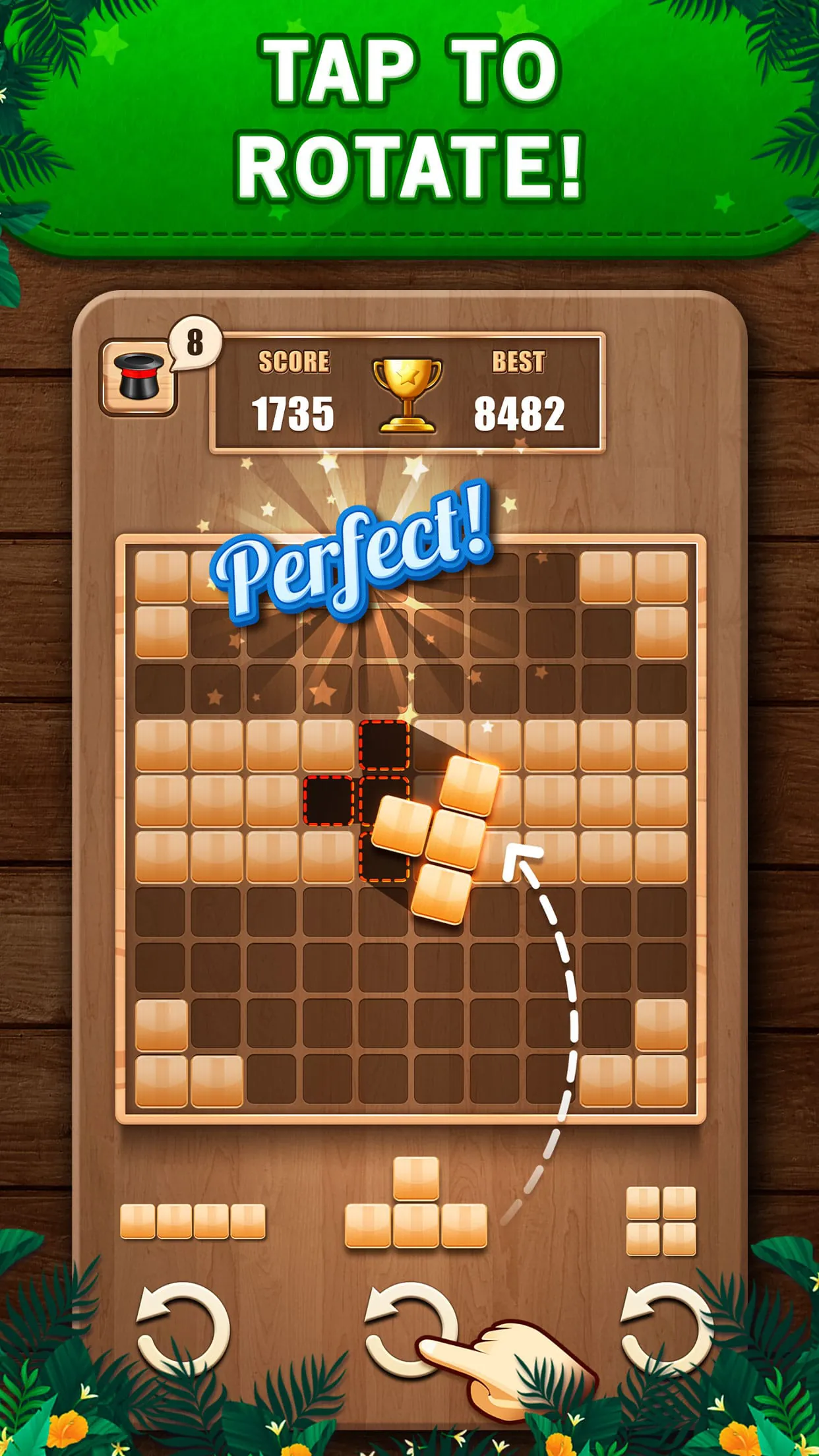 Wooden 100 Block Puzzle Game
