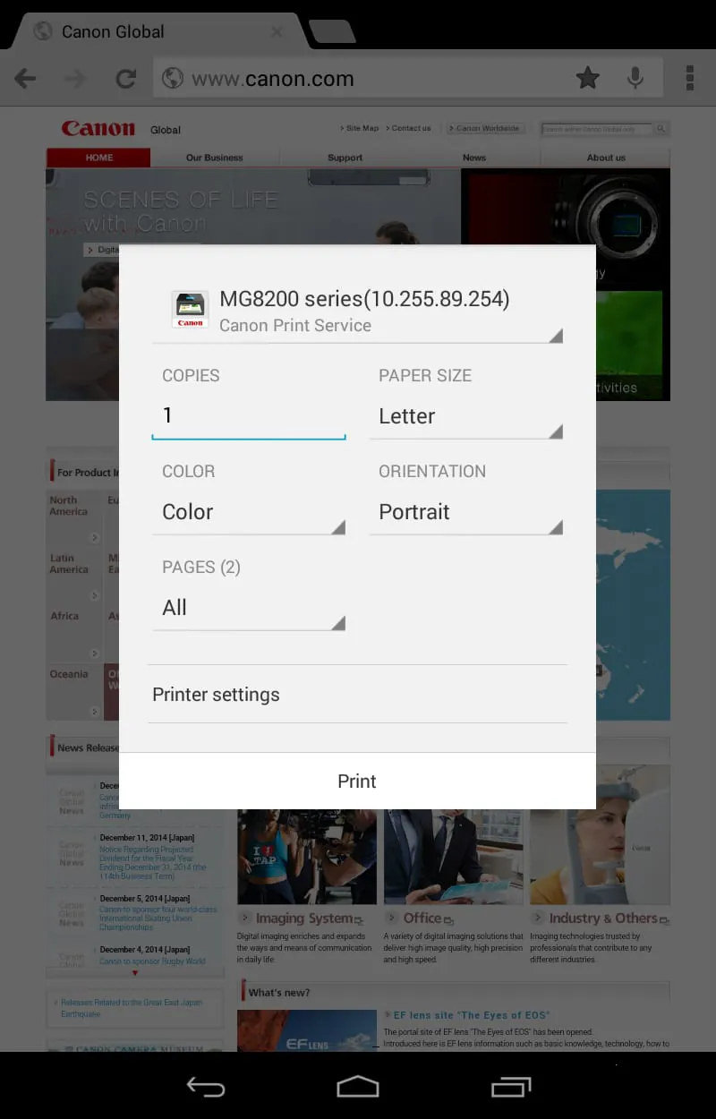 Canon Print Service