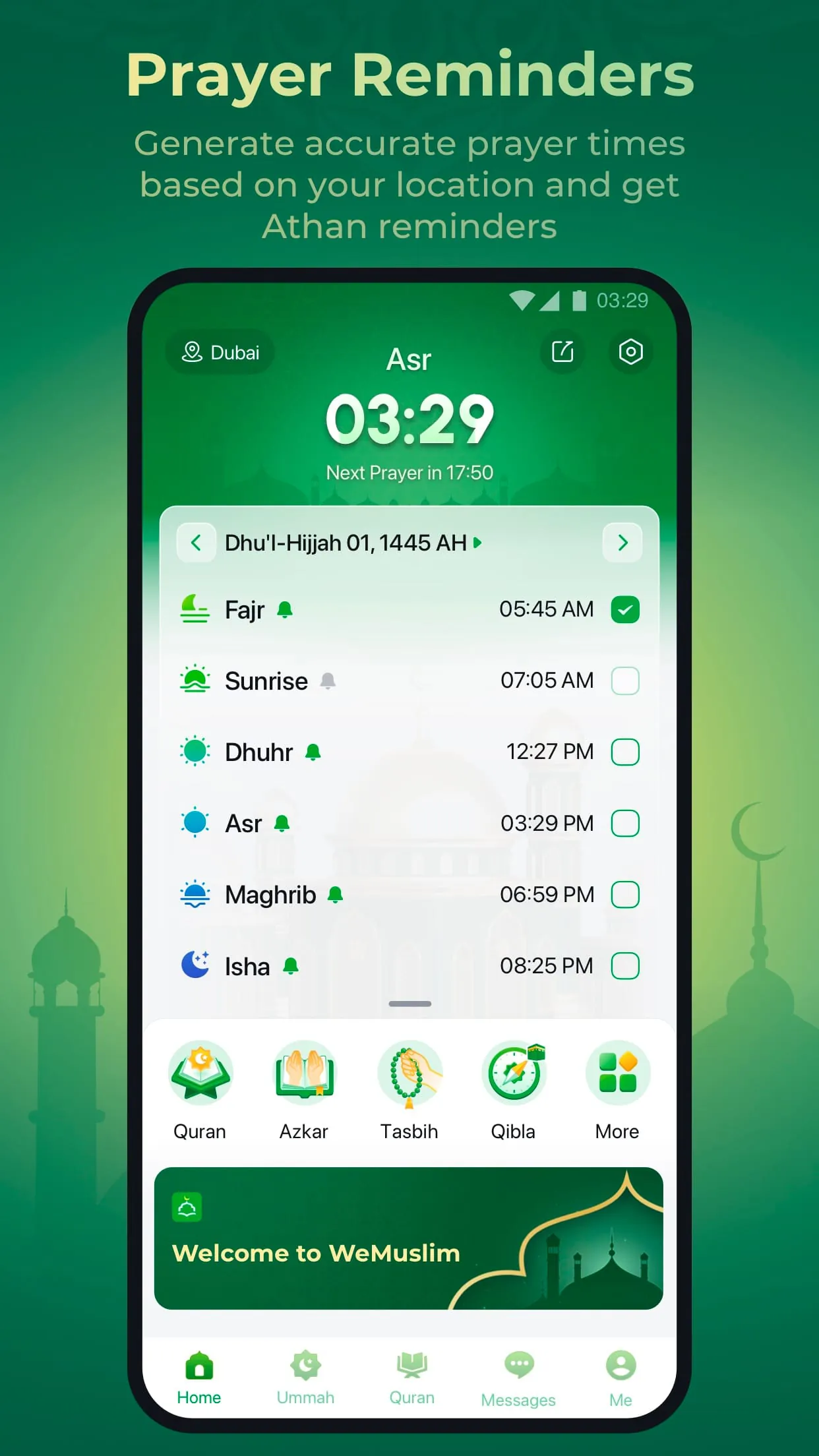 WeMuslim: Athan, Qibla&Quran