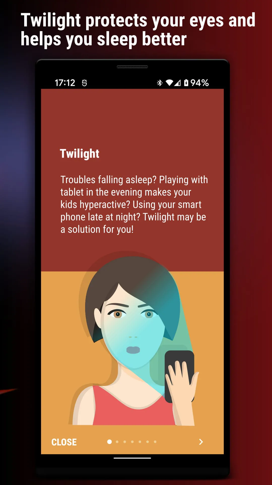 Twilight: Blue light filter