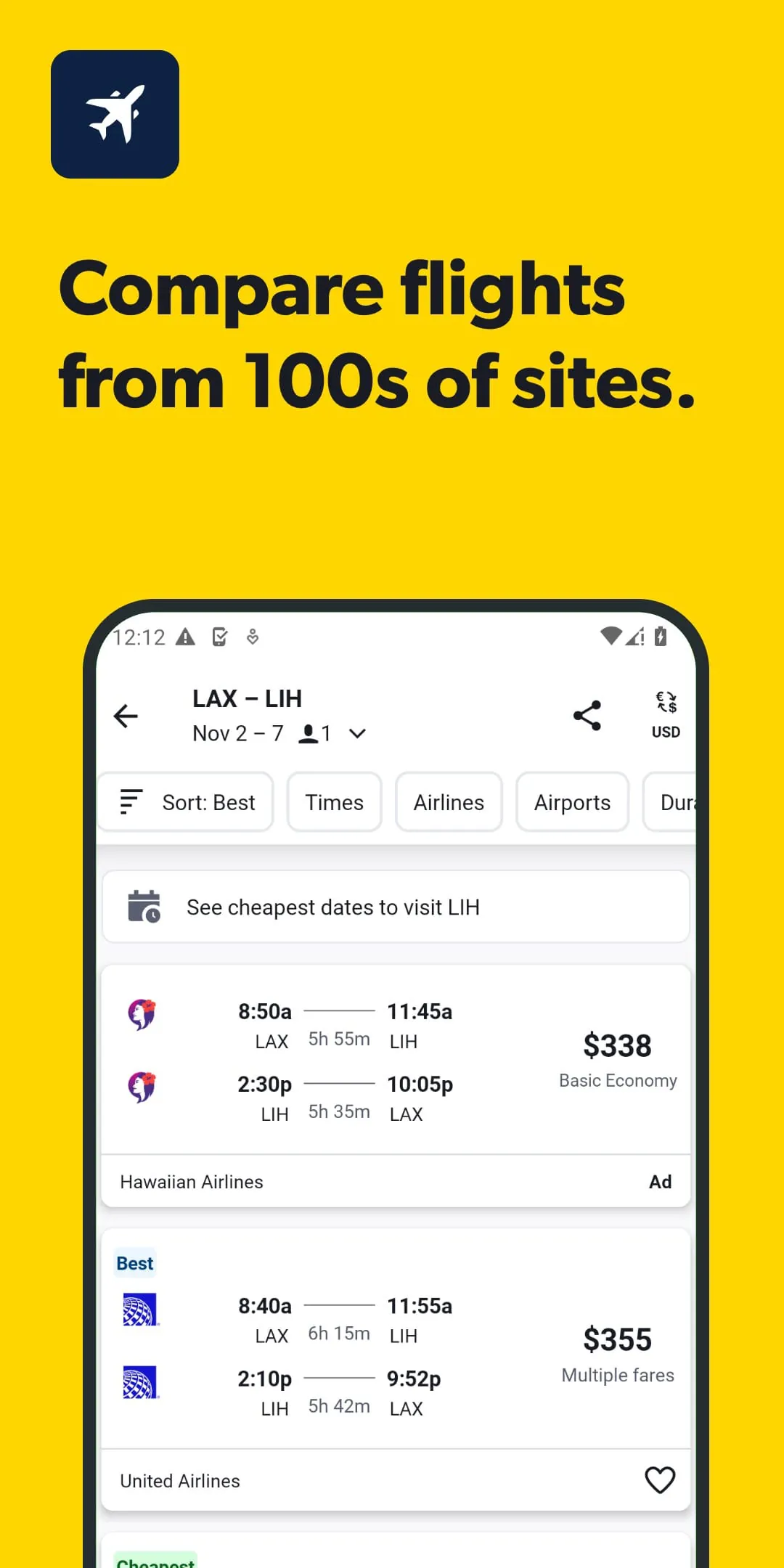 Cheapflights: Flights & Hotels