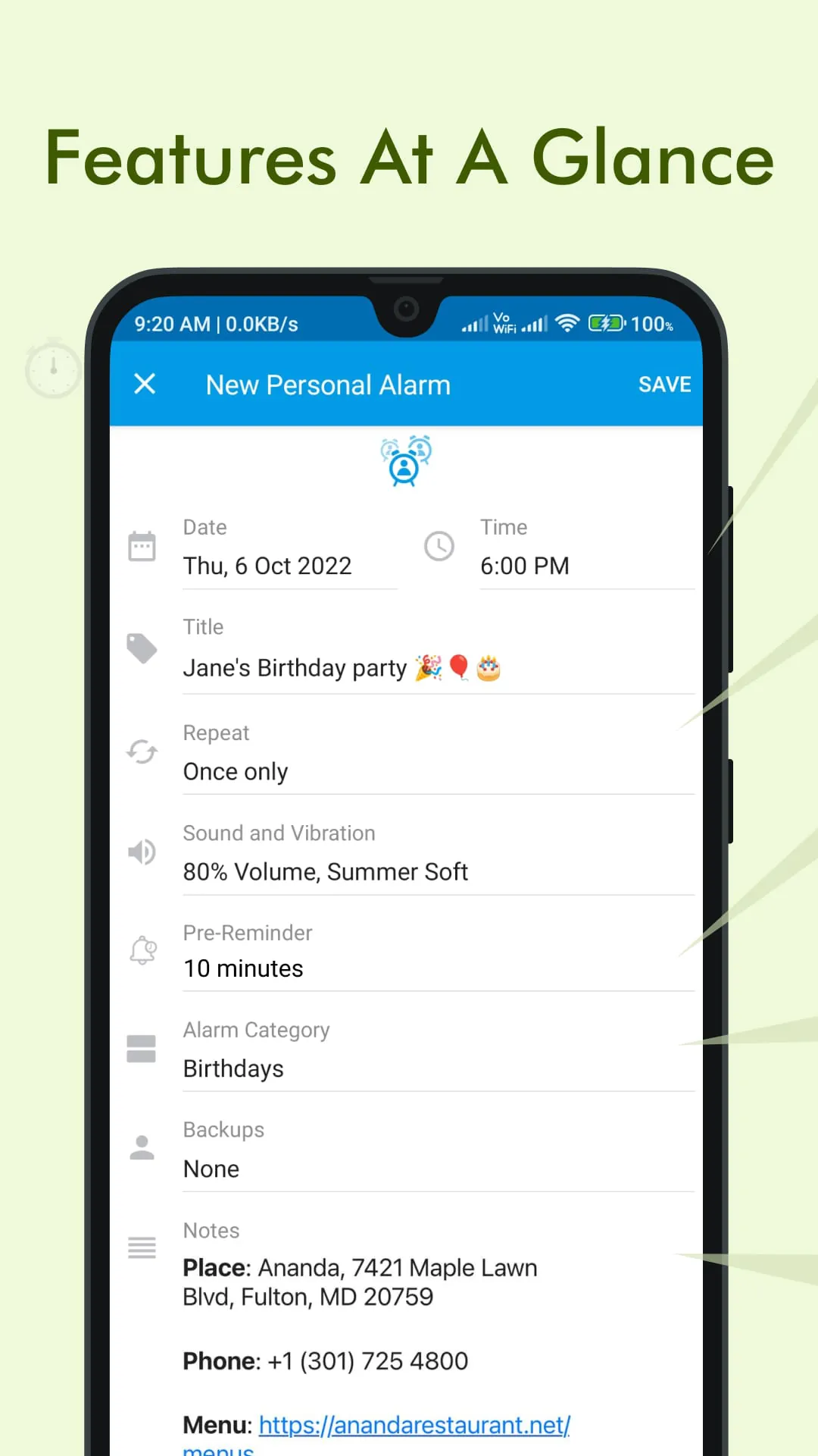 Galarm - Alarms and Reminders