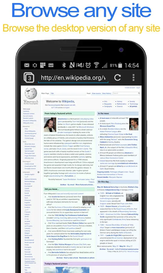 Desktop FullScreen Web Browser