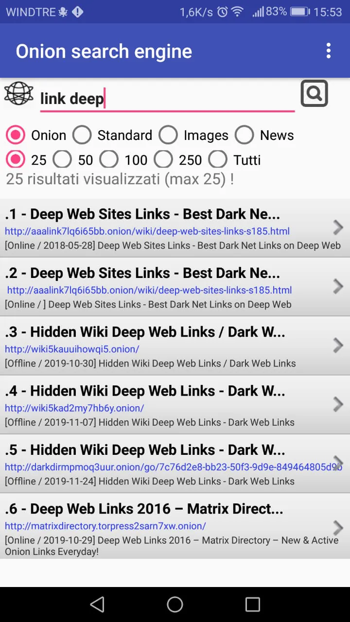 Onion Search Engine