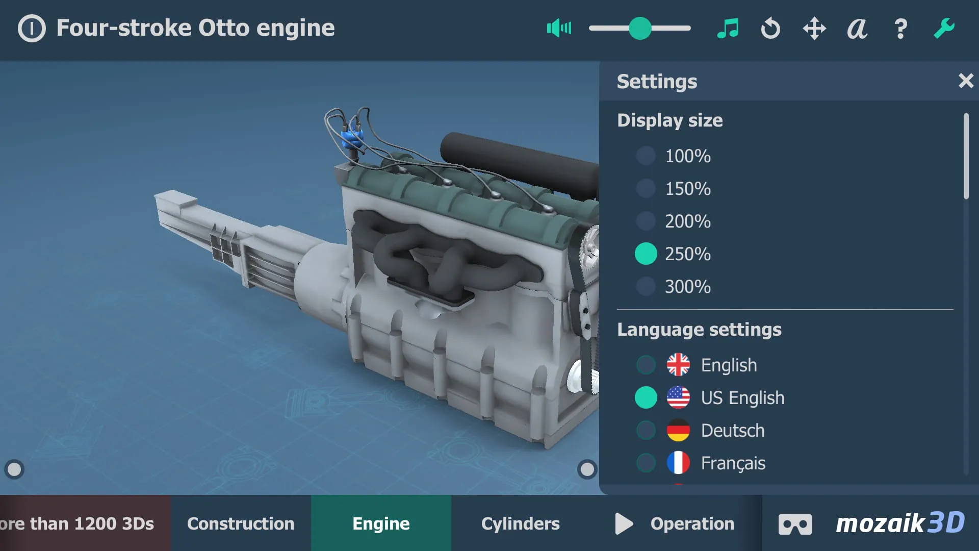 Four-stroke Otto engine 3D