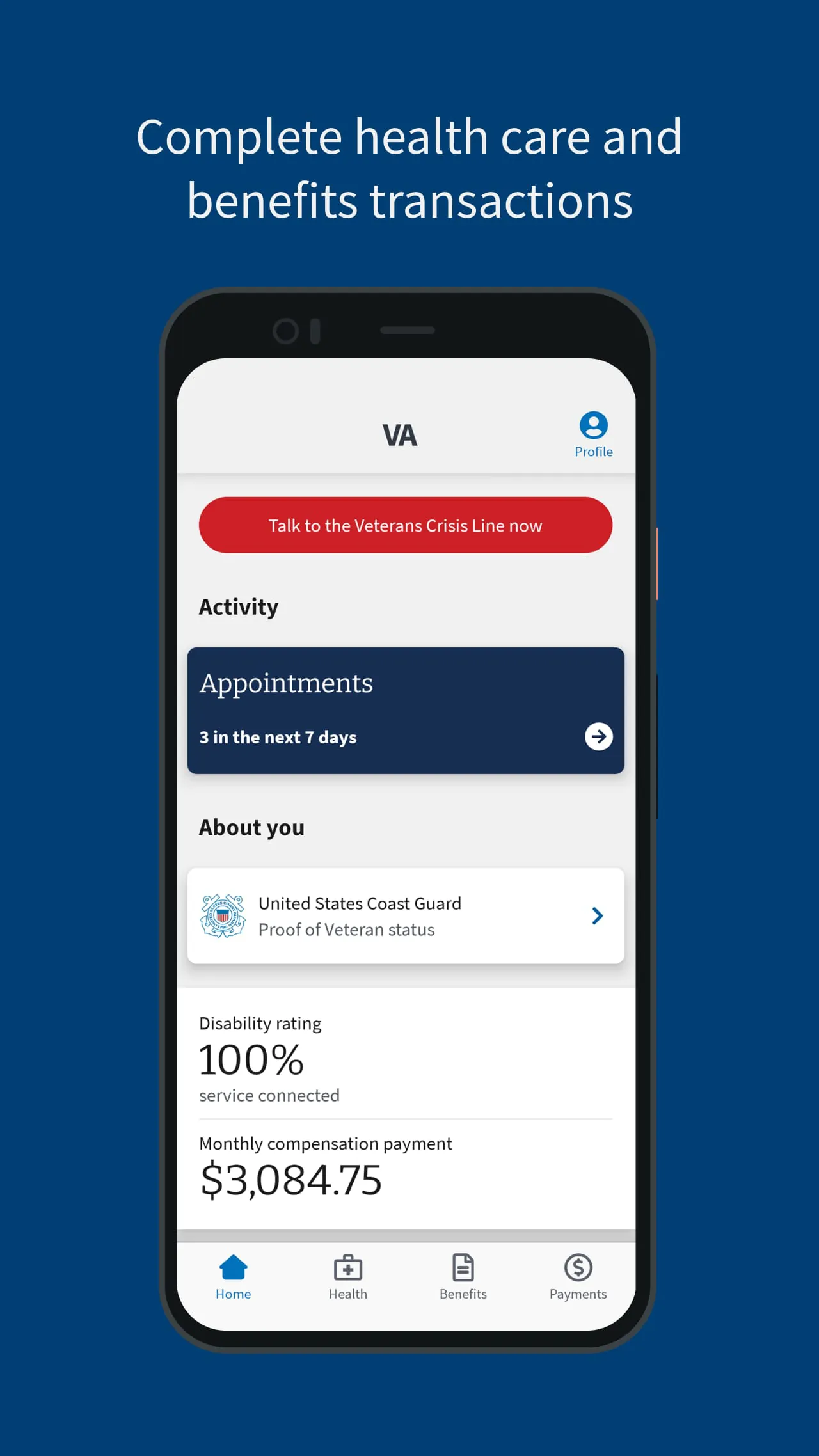 VA: Health and Benefits