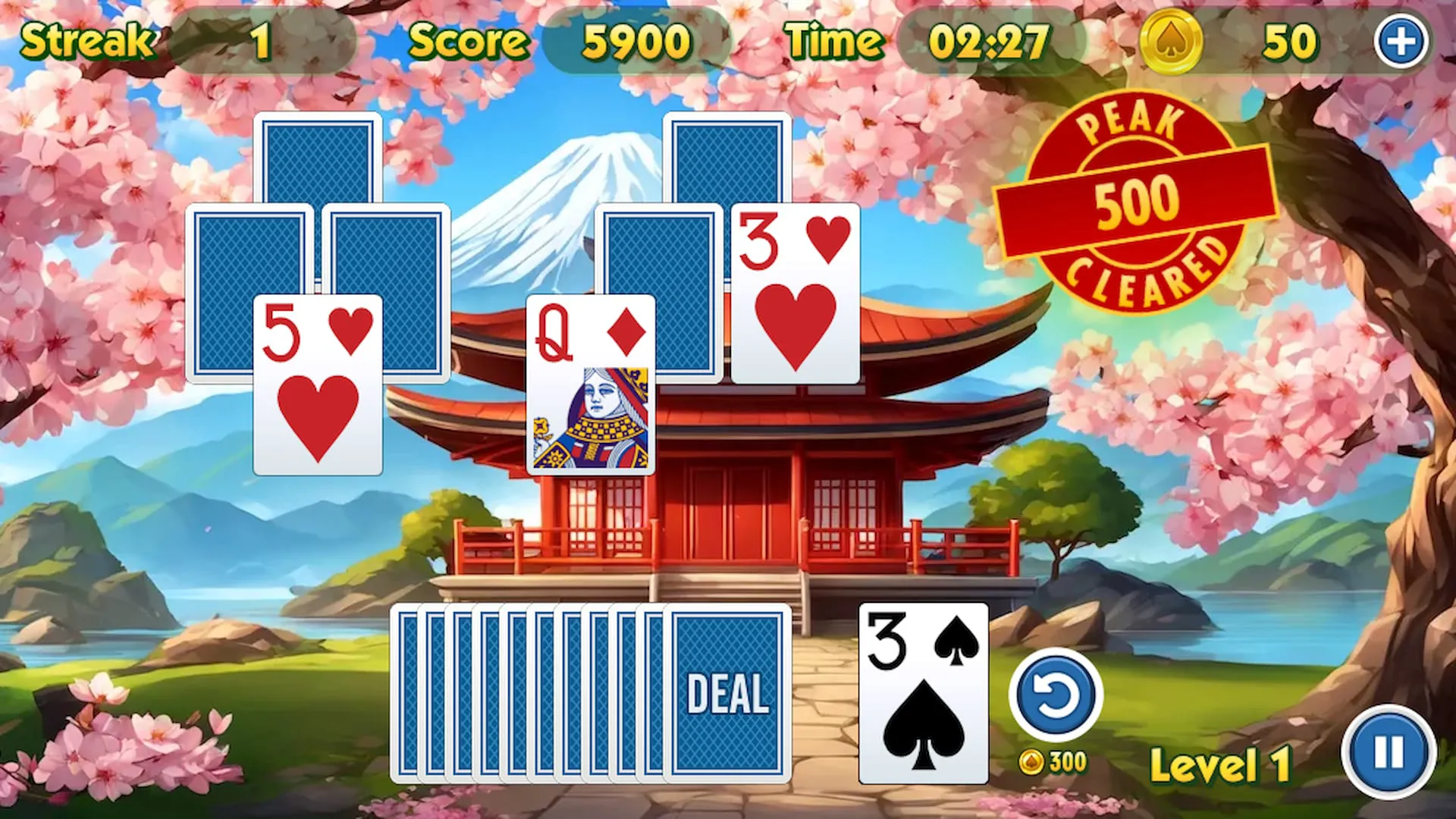 TriPeaks Solitaire Challenge