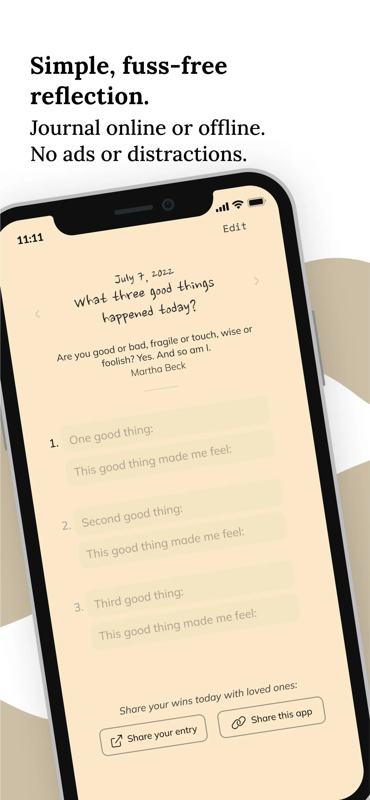 Three Good Things - Gratitude