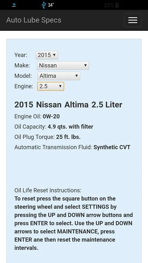 Auto Lube Specs