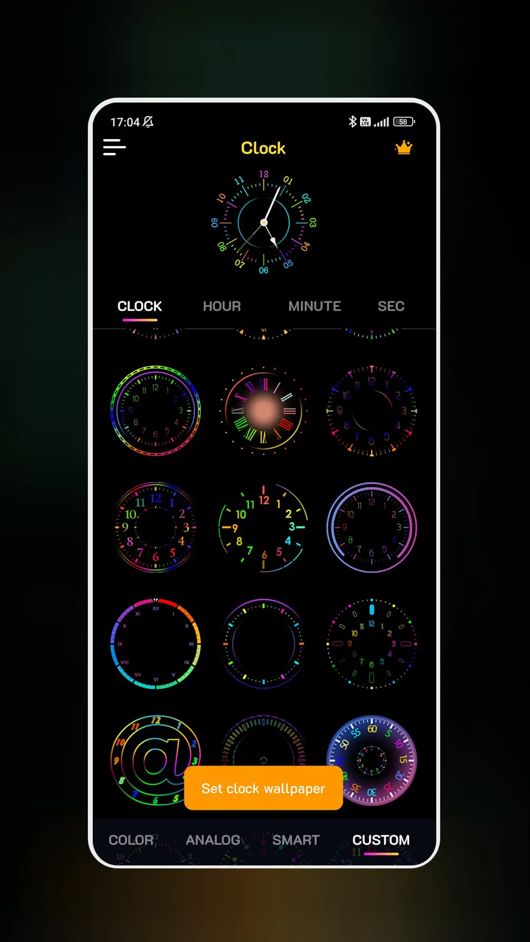 Neon Clock Wallpaper
