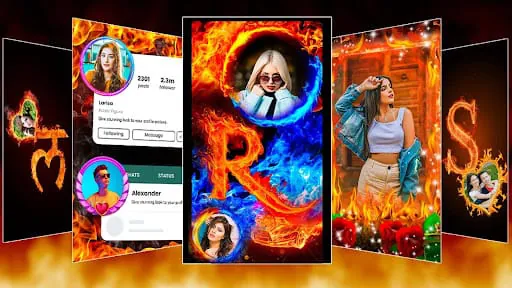 Fire Text Photo Frames App