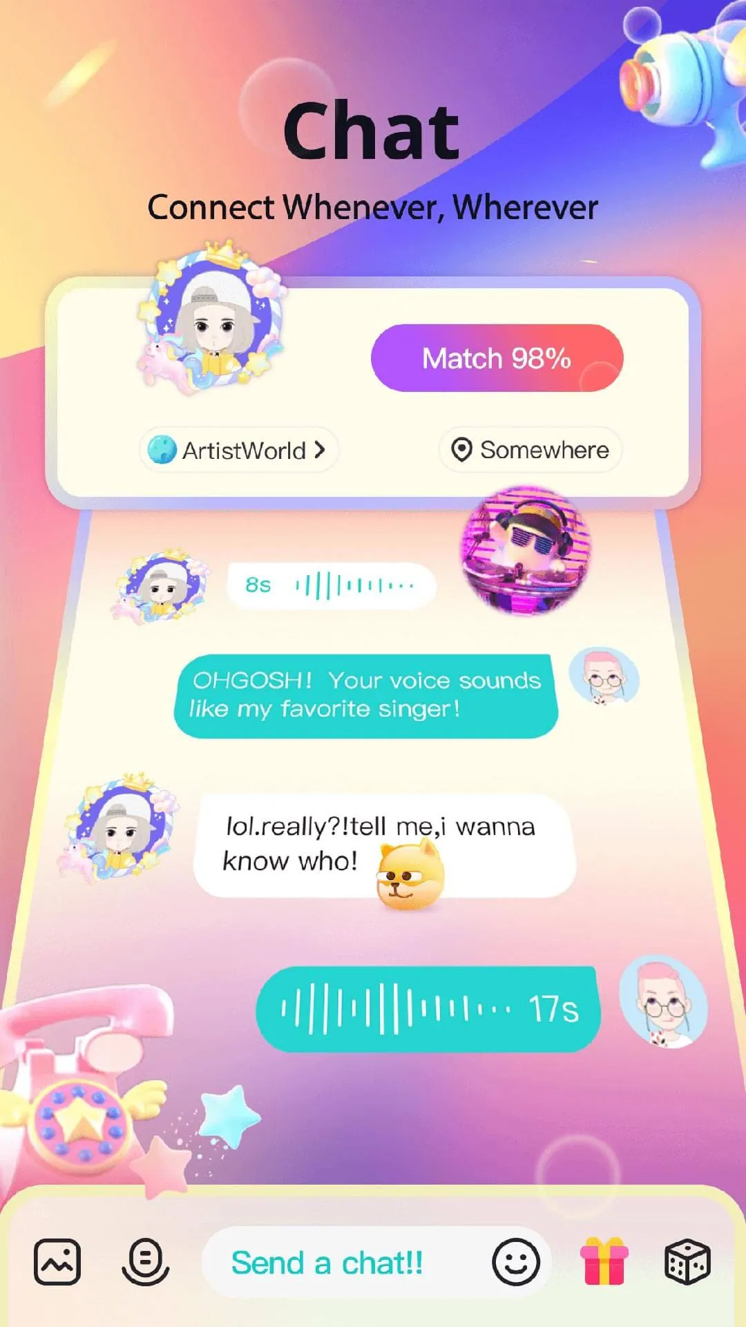 Soul-Chat, Match, Party