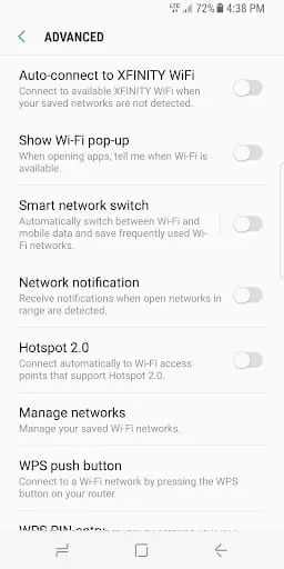 XFINITY WiFi Settings