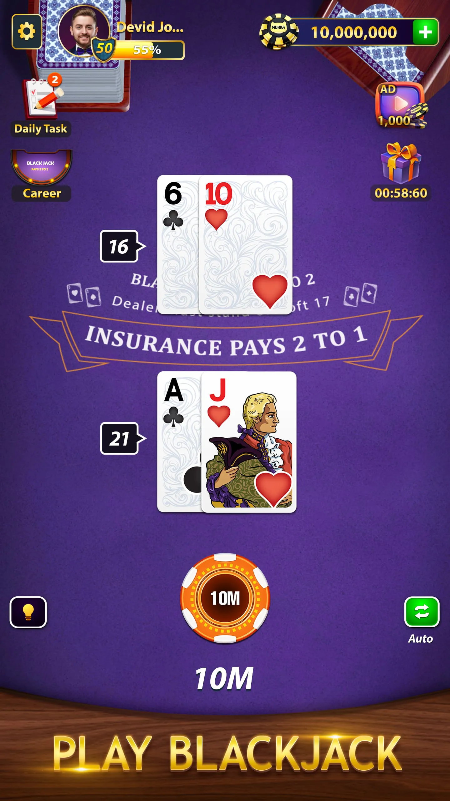 BlackJack by Murka: 21 Classic