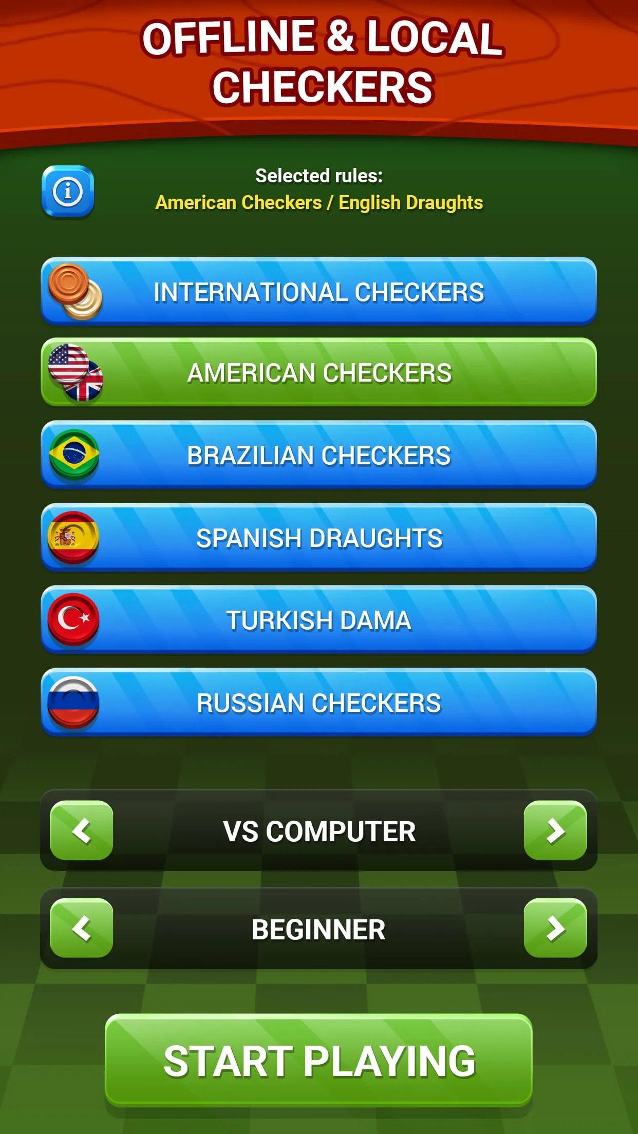 Checkers - Online & Offline