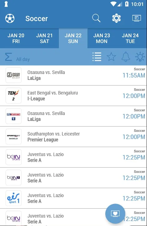 Live Sports TV Listings Guide
