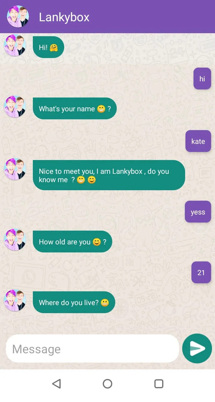 Lankybox Fake Video Call - Lan