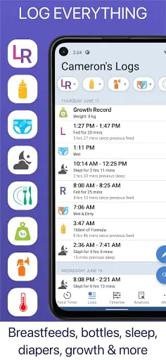 Baby Feed Timer, Breastfeeding