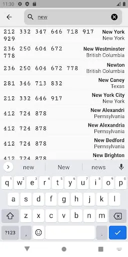 Area Codes