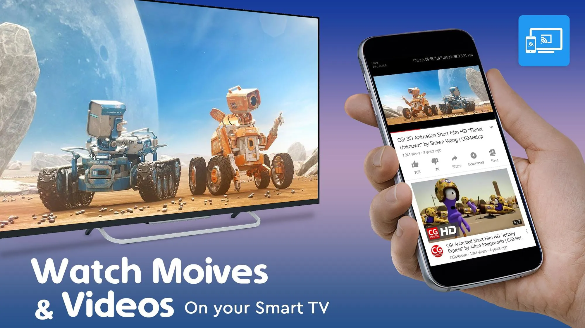 Screen Mirroring - Cast to TV