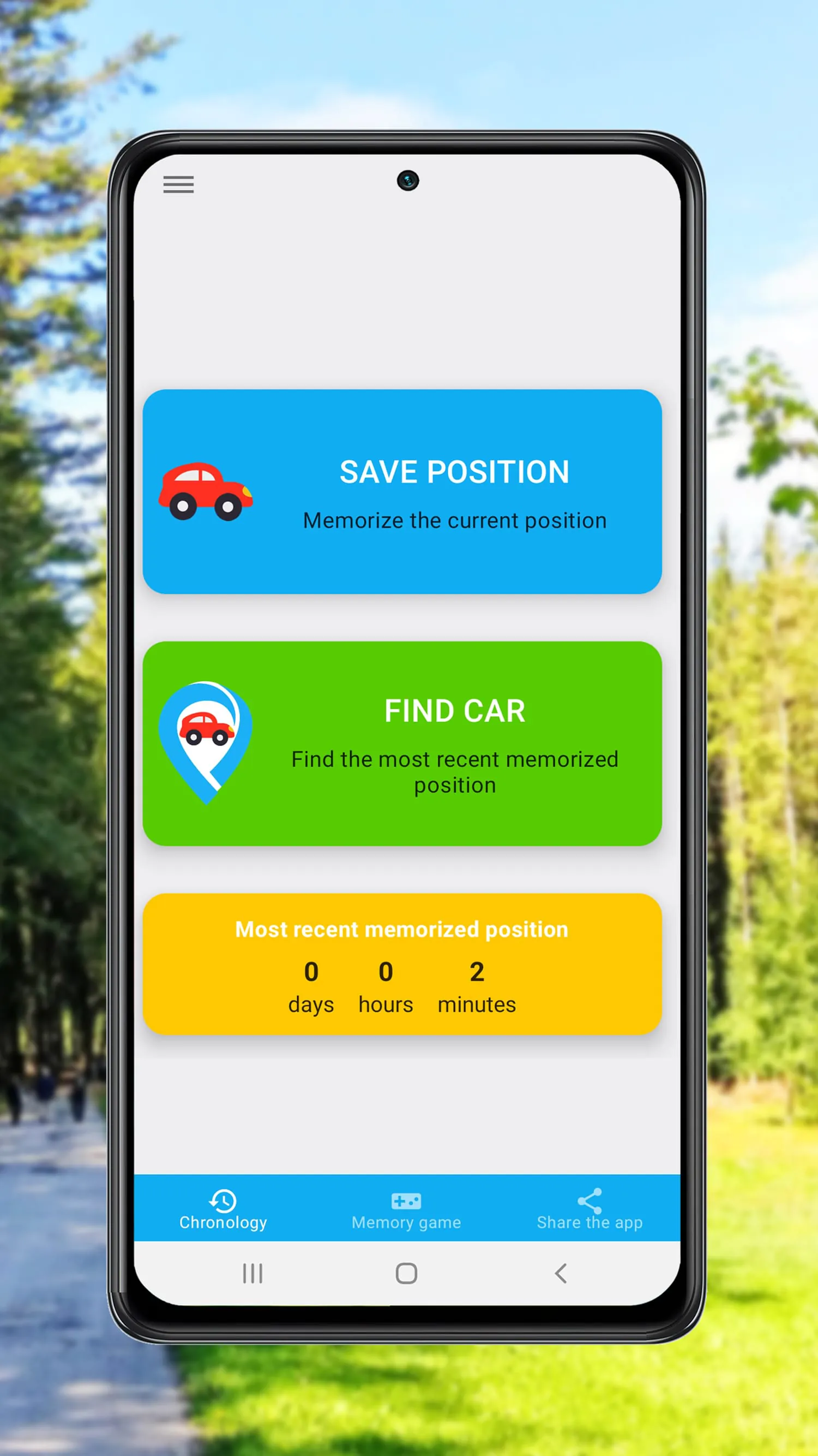 Find parked car - Parking spot