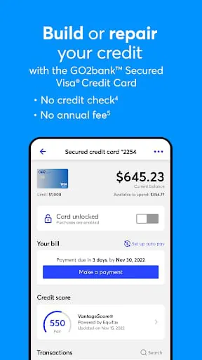 GO2bank: Mobile banking
