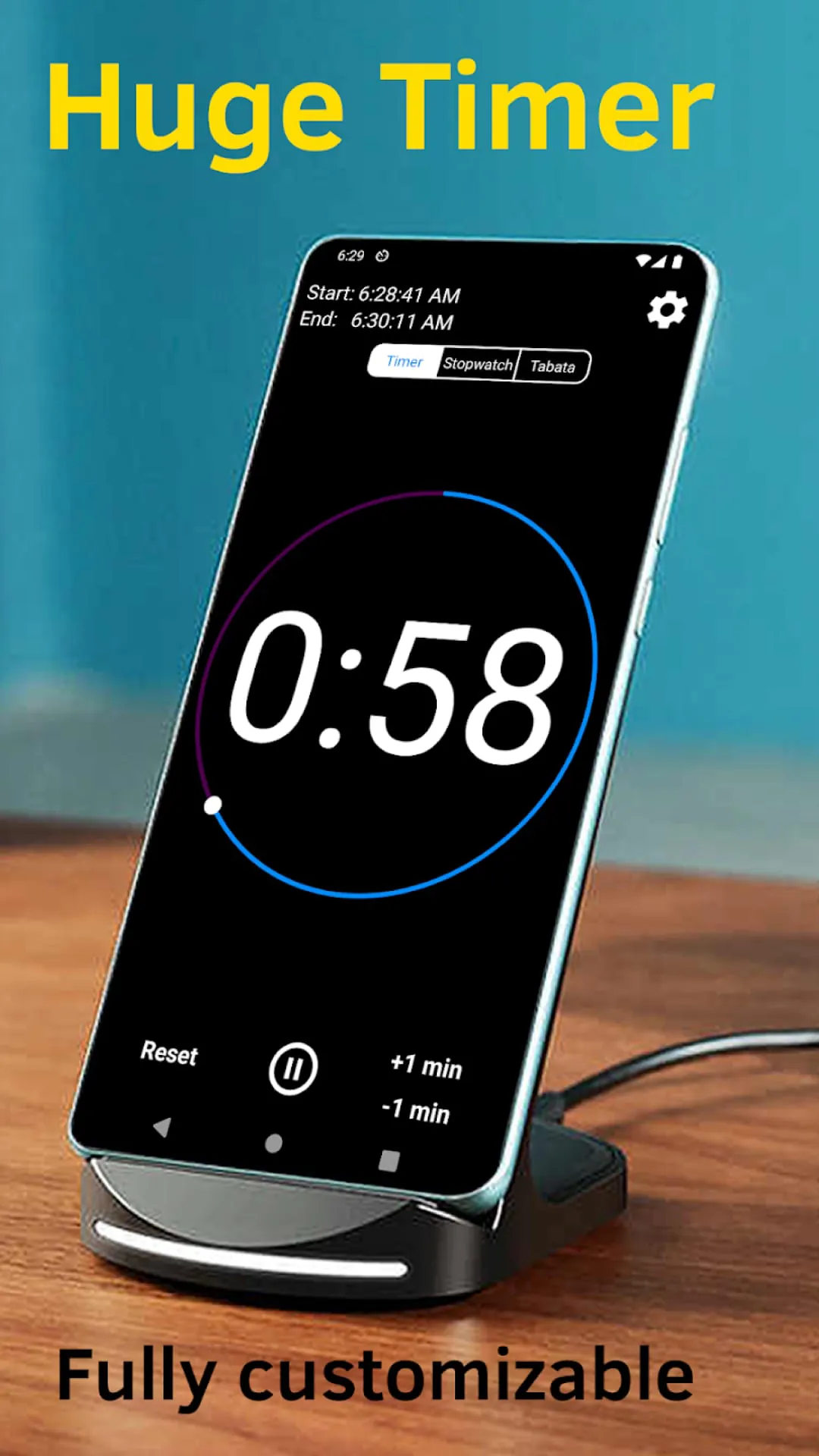 Huge Timer Stopwatch Tabata