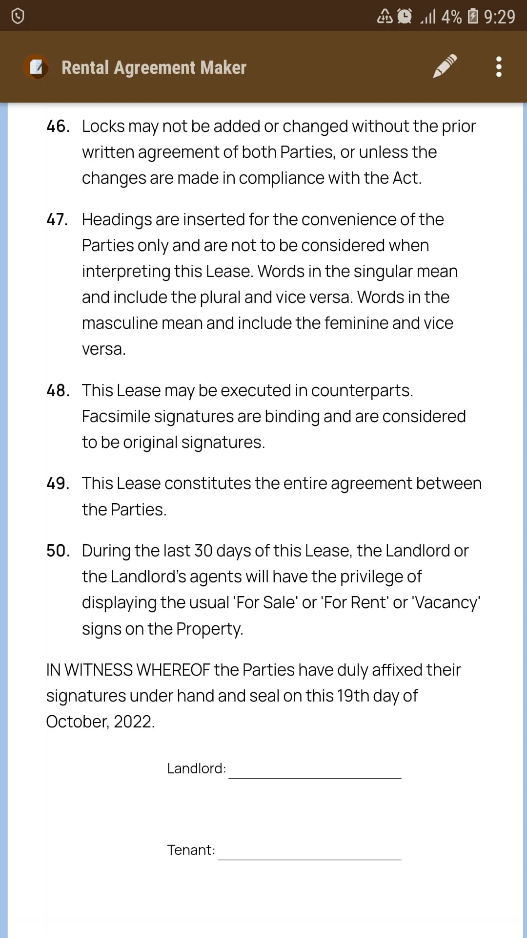 Rental Agreement Maker